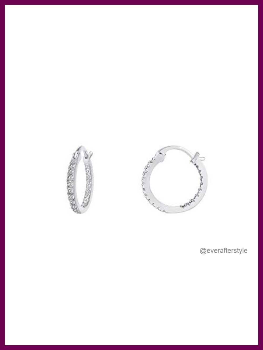14K Gold Plated 925 Sterling Silver Post Cubic Zirconia Hoop Earrings